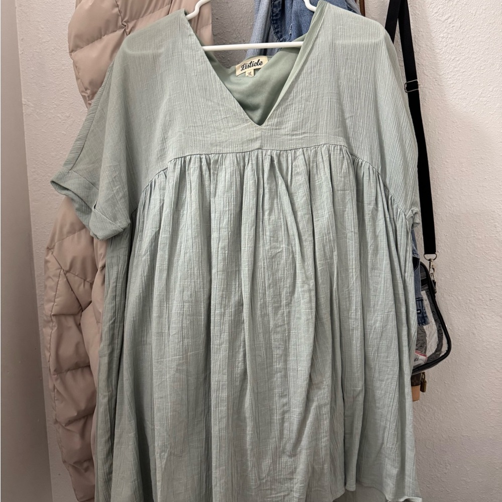 Sage green mini dress
